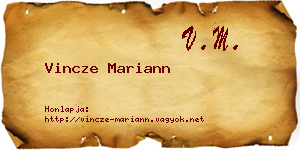 Vincze Mariann névjegykártya