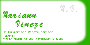mariann vincze business card